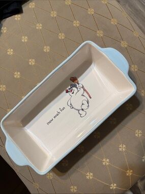 Rae Dunn Artisan Collection Frosty the Snowman Ceramic Baking Dish
